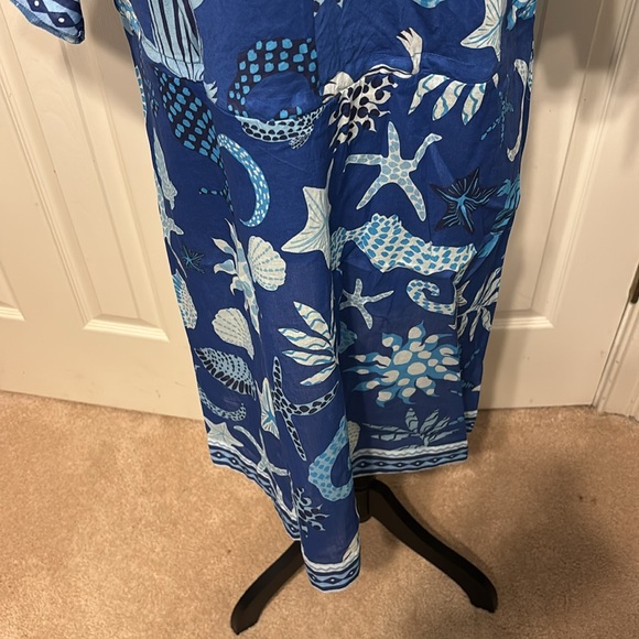 Haute Hippie Blue and White Shell Print Swim Coverup - Picture 8 of 11